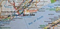 Map Image of Saint John, New Brunswick, Canada Royalty Free Stock Photo