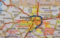 Map Image of Salisbury, Maryland Royalty Free Stock Photo