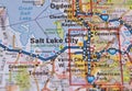 Map Image of Salt Lake City, Utah Royalty Free Stock Photo