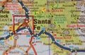 Map Image of Santa Fe, New Mexico Royalty Free Stock Photo