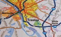 Map Image of Trenton, New Jersey Royalty Free Stock Photo