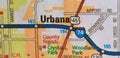 Map Image of Urbana Illinois Royalty Free Stock Photo