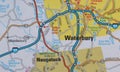 Map Image of Waterbury, Connecticut Royalty Free Stock Photo