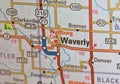 Map Image of Waverly Iowa Royalty Free Stock Photo