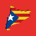 Map of independent catalonia nationalist flag socialist movement