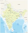 Map of India with the biggest cities and rivers