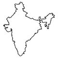 Map of india icon cartoon in black and white