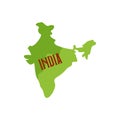 Map of India icon, cartoon style