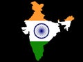 Map of India and Indian flag