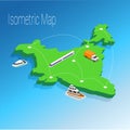 Map India isometric concept.