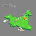 Map India isometric concept.