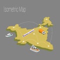 Map India isometric concept.