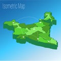 Map India isometric concept.