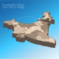 Map India isometric concept.