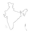 Map of India[outline]Authentic Royalty Free Stock Photo