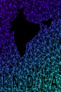 Map of India, Polygonal mesh line map