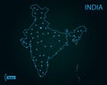 Map of India. Vector illustration. World map Royalty Free Stock Photo