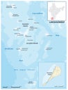 Map of Indian Archipelago Lakshadweep, Union Territory, India