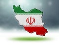 Map of iran design with grass texture of soccer fields Royalty Free Stock Photo