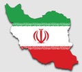 Map of Iran, Filled with the National Flag