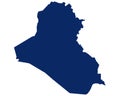 Map of the Iraq in blue colour