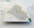 Map of Iraq, the Iraqi state, boundaries, roads and cities