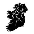 Map of Ireland with cracks from borderline