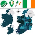 Map of Ireland with Named Divisions