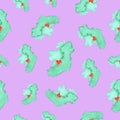 Map of Ireland in a seamless pattern on a lilac background Royalty Free Stock Photo