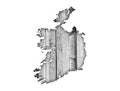 Map of Ireland on weathered wood