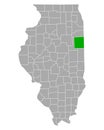 Map of Iroquois in Illinois