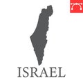 Map of Israel glyph icon Royalty Free Stock Photo