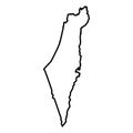 Map of Israel icon black color illustration flat style simple image