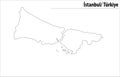 Map of Istanbul - Turkey Vector Illustration