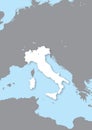 Map of Italy Royalty Free Stock Photo