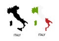Vector Silhouette of Italy on white color Royalty Free Stock Photo
