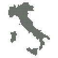 Map of Italy. Black Illustration Background