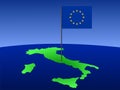 Map of italy with flag Royalty Free Stock Photo