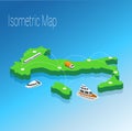 Map Italy isometric concept.