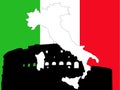 Map of Italy on Italian flag Royalty Free Stock Photo