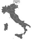 Map of Italy with road sign of Friuli Venezia Giulia