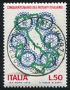 Map of Italy and rotary emblem