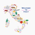 Map of Italy vector illustration, design Royalty Free Stock Photo