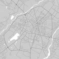 Map of Ivano-Frankivsk city, Ukraine. Urban black and white poster. Road map with metropolitan city area view