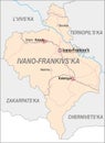 Map of Ivano-Frankivsk Oblast Royalty Free Stock Photo