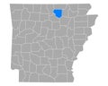 Map of Izard in Arkansas Royalty Free Stock Photo