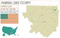 Map of Izard County in Arkansas, USA. Royalty Free Stock Photo