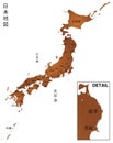 Map of Japan Royalty Free Stock Photo