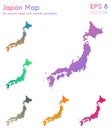 Map of Japan with beautiful gradients.