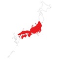 Map of Japan on a flag background Royalty Free Stock Photo